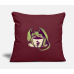 Coffee Dragon Burgundy Pillow